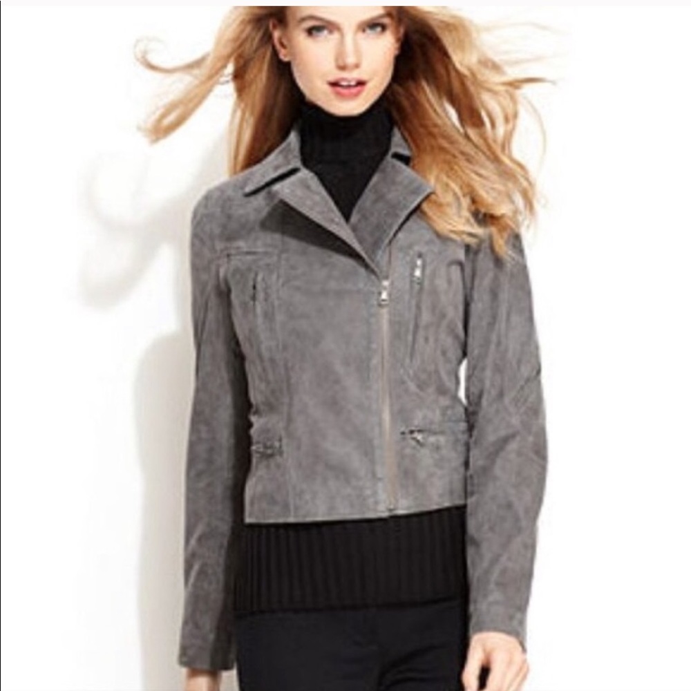 LEVI’S | gray genuine leather suede moto jacket